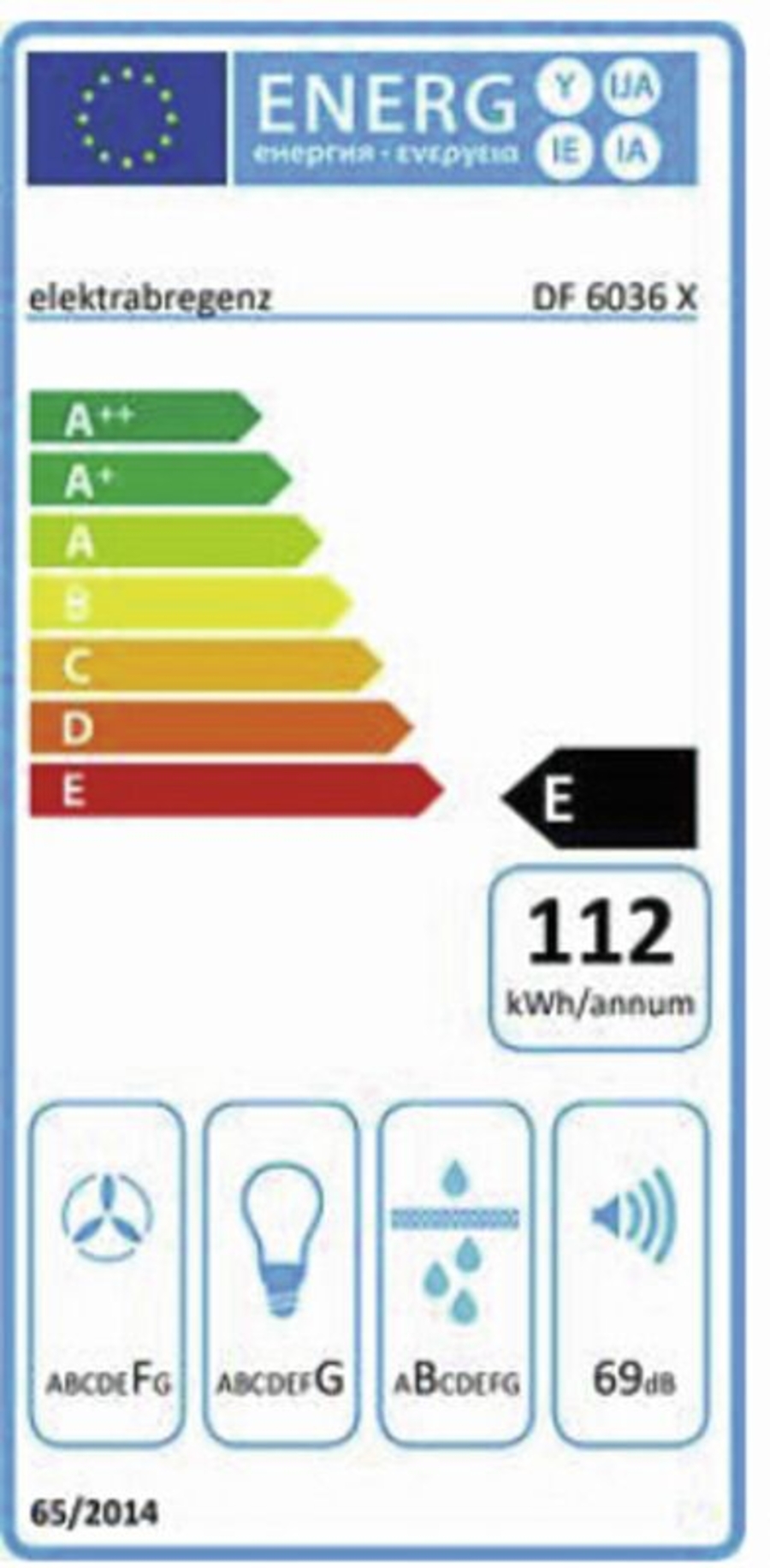 Elektrabregenz DF6036X Unterbau-Dunstabzugshaube 
