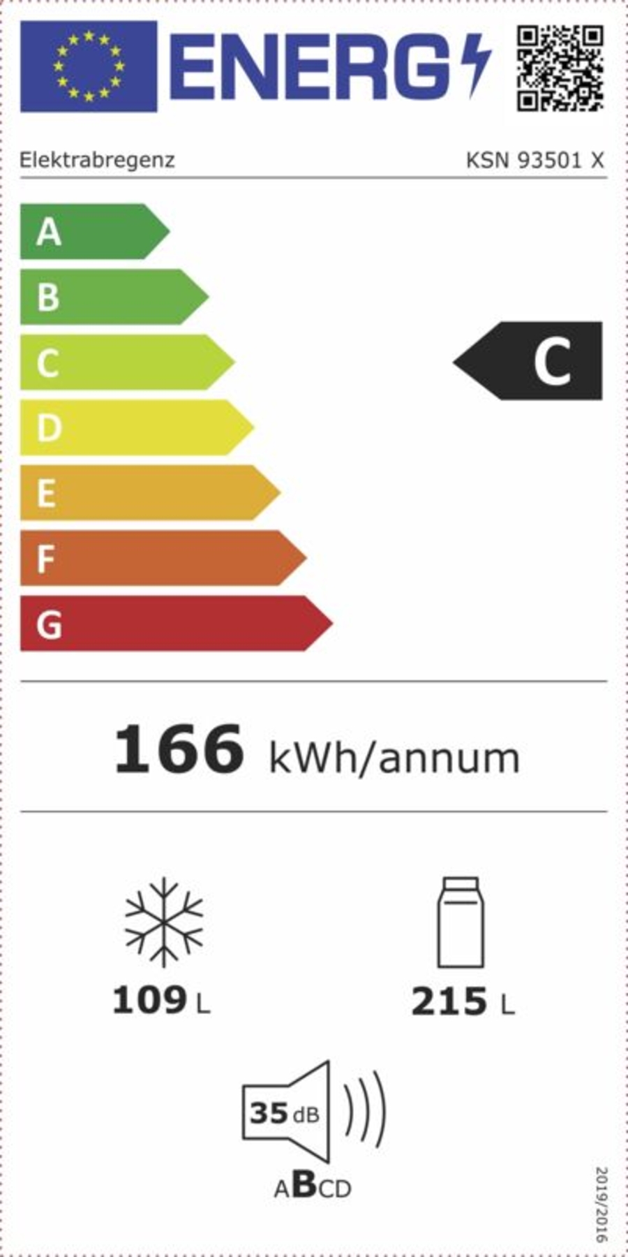 Elektrabregenz KSN93501X Kühl-Gefrierkombination Stand-Kühl-Gefrierkombination