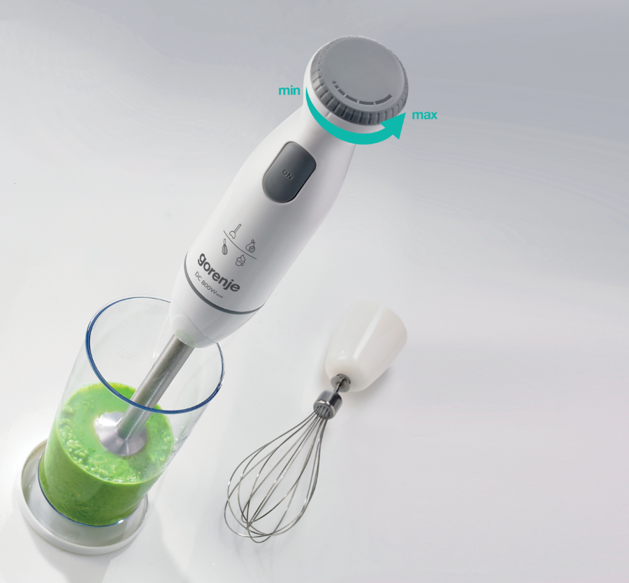 Gorenje HBC802QW Stabmixer ,800 W DC Motor für ökonomischen Betrieb und Langlebigkeit