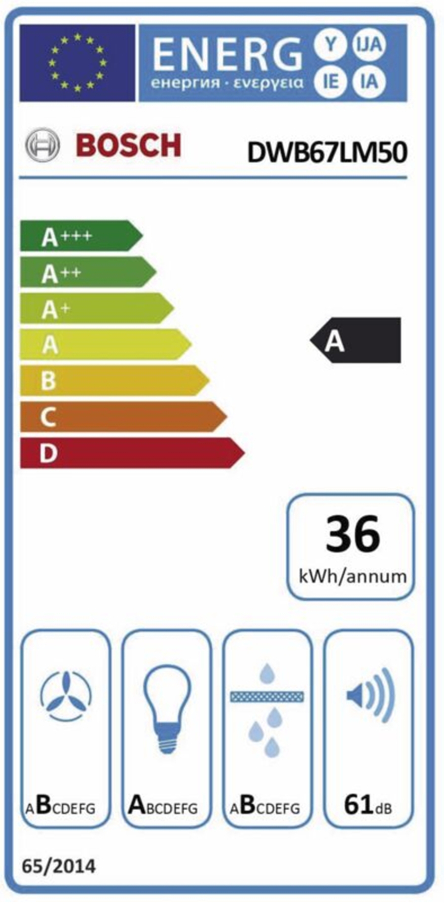 Bosch Serie  6 Wandesse 60 cm Edelstahl DWB67LM50 Kamin-Dunstabzugshaube
