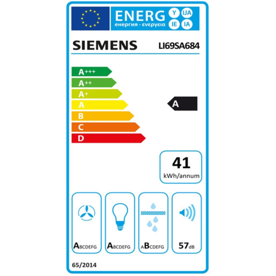 Siemens LI69SA684 iQ700  Flachschirm-Dunstabzugshaube 935m3/h (Abluft),780m3/h (Umluft),Touch-Control-Bedienung 