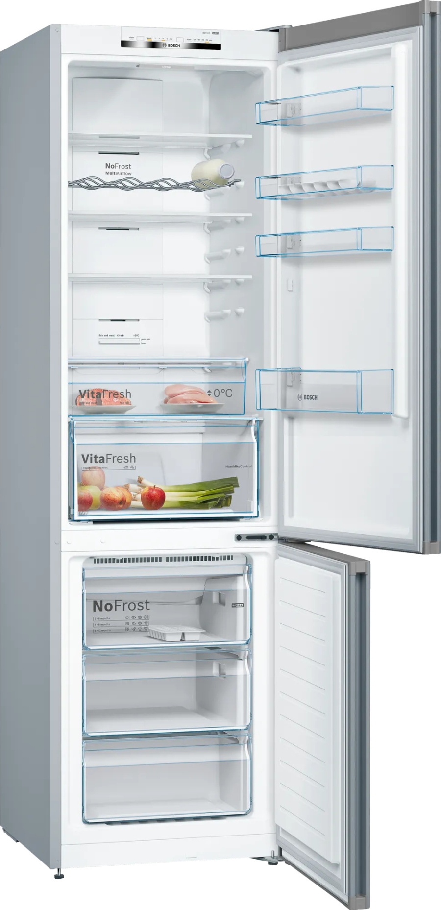 Bosch KGN39VLDA Kühl-Gefrier-Kombination Edelstahl-Look NoFrost Abmessungen (HxBxT):2030x600x660mm 