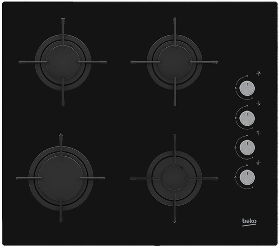 Beko HILG64120S Gaskochfeld schwarz glas modernes Design