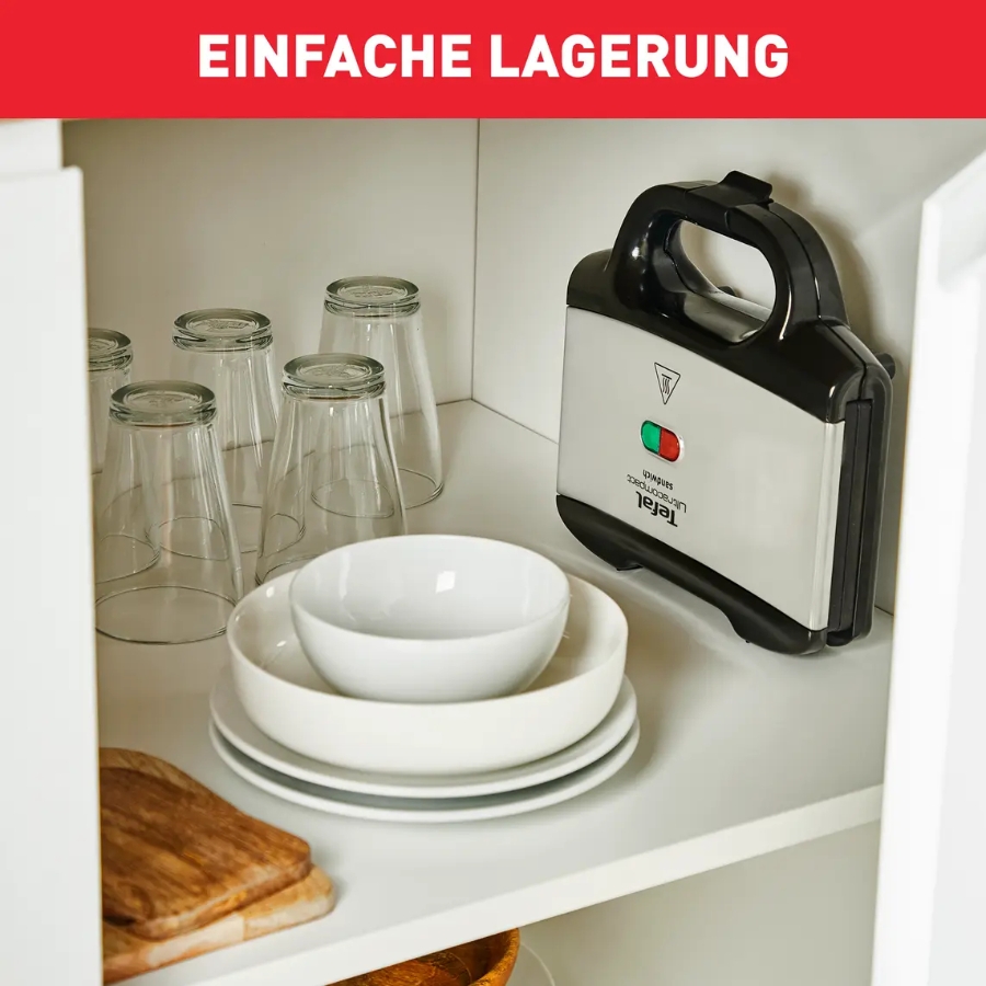 Tefal SM1552 Sandwichmaker Ultracompact  Edelstahl-Schwarz