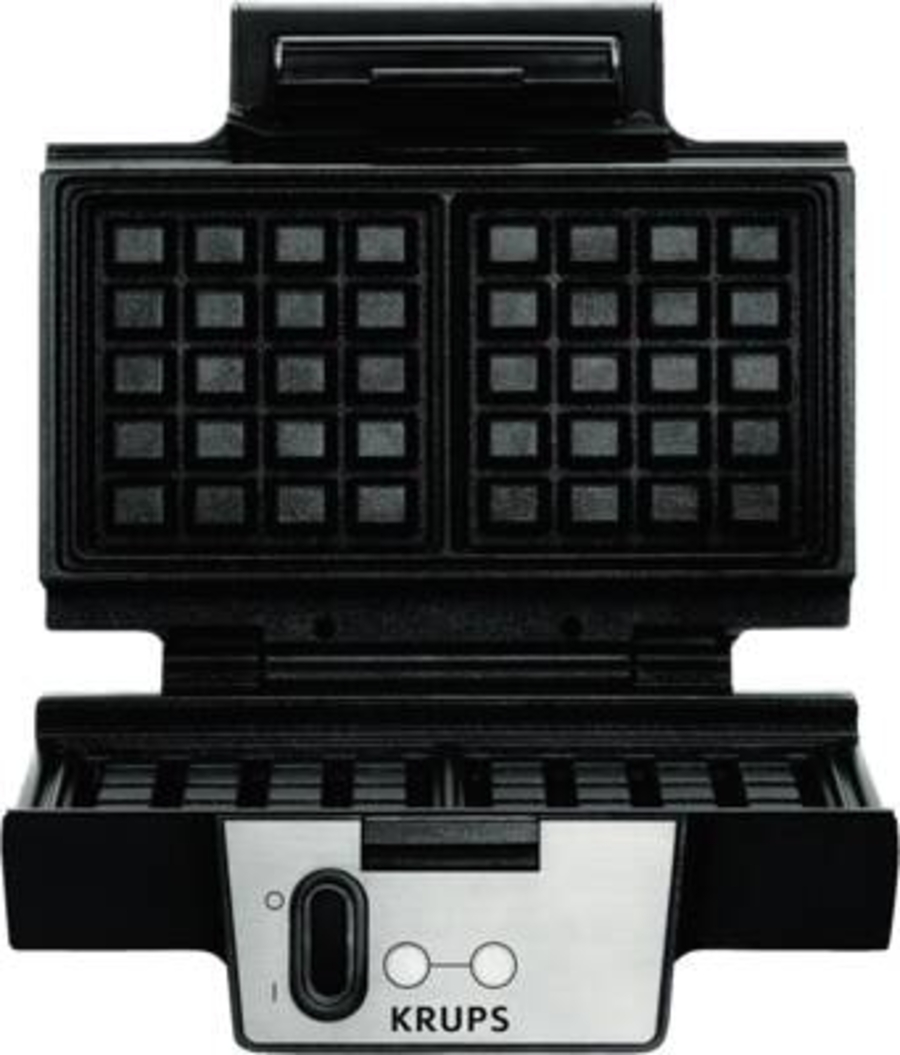 Krups FDK251 Edelstahl-Schwarz Waffeleisen