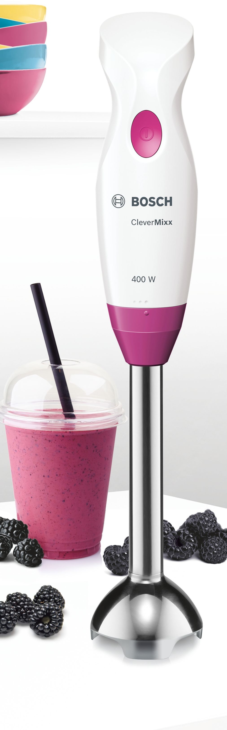 Bosch MSM2410PW CleverMixx Fun Stabmixer Weiss-Purple