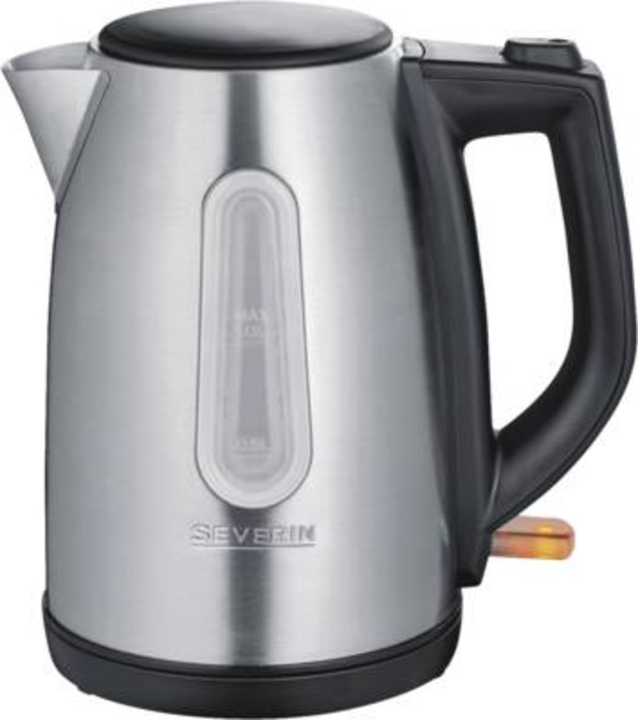 Severin WK3469 Wasserkocher Edelstahl-Schwarz  2.200 Watt 