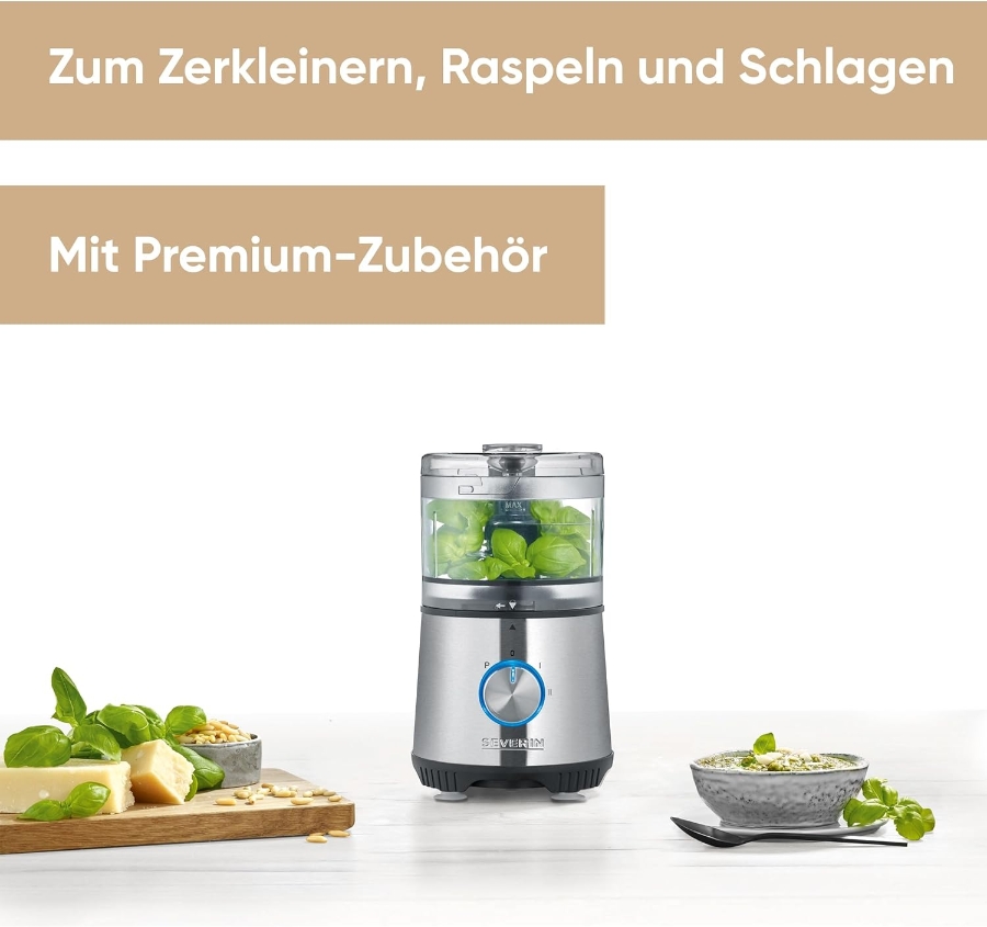 Severin KM3865  Zerkleinerer 400 W Edelstahl (gebürstet)  Schwarz  