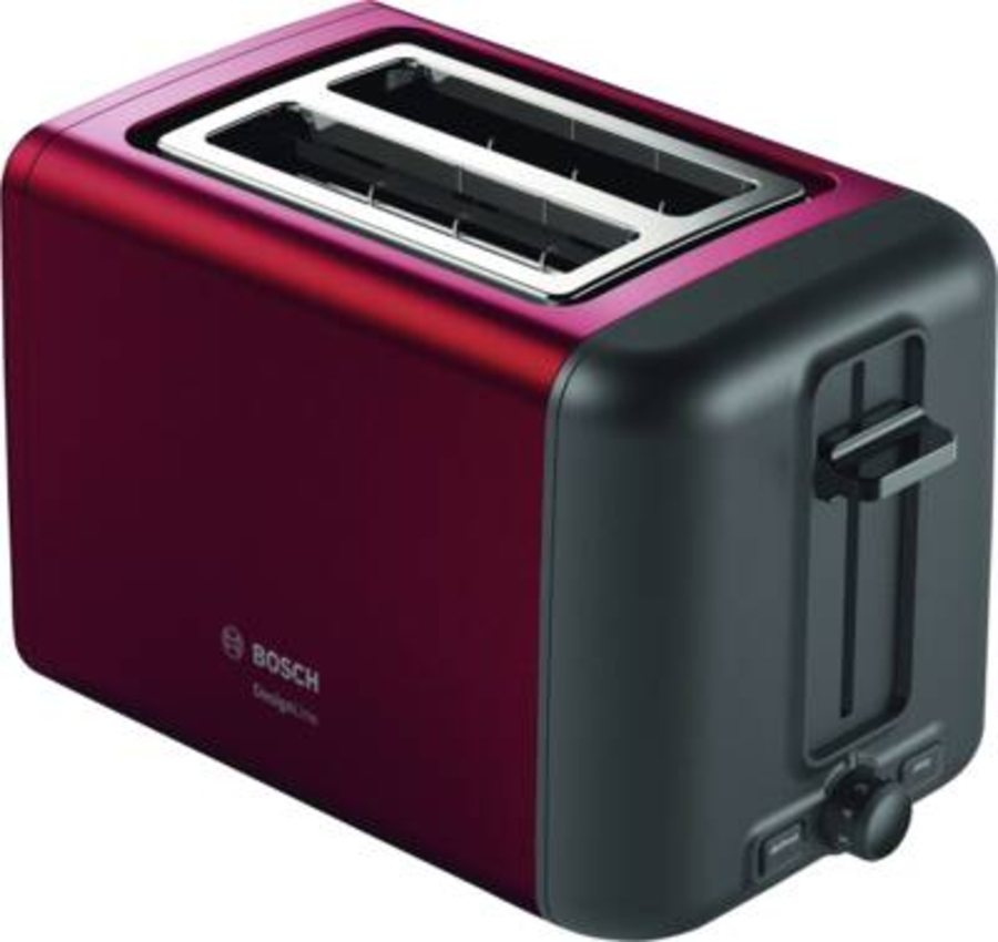 Bosch TAT3P424DE DesignLine Toaster Rot-Schwarz