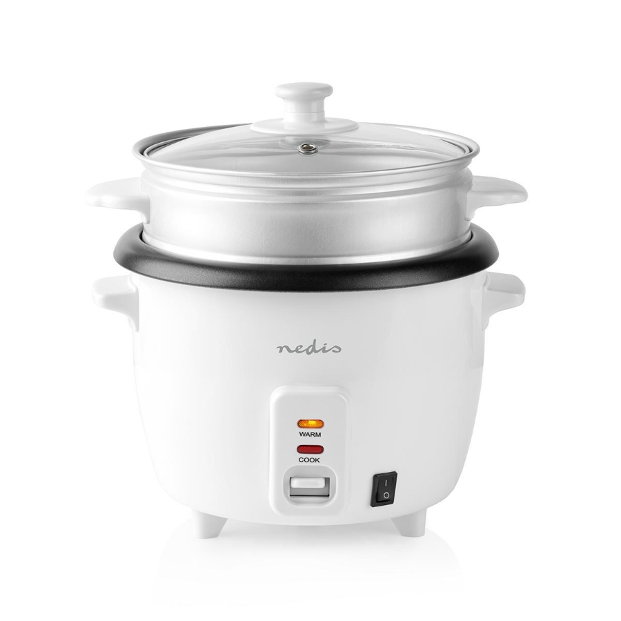 Nedis KARC10WT Reiskocher 1.0 l | 400 W | Antihaft-Beschichtung  Herausnehmbare Schüssel | Automatische Abschaltung
