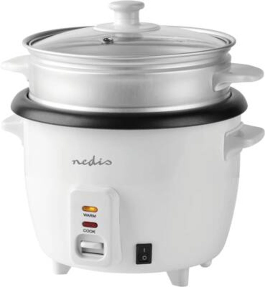 Nedis KARC10WT Reiskocher 1.0 l | 400 W | Antihaft-Beschichtung  Herausnehmbare Schüssel | Automatische Abschaltung