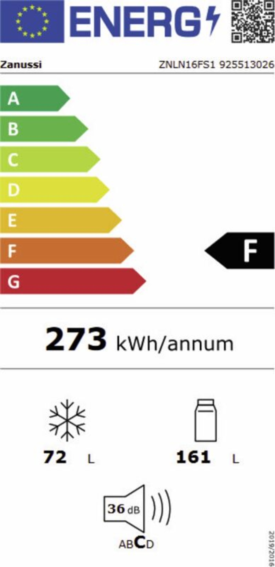 Zanussi ZNLN16FS1  Kühl-Gefrierkombination Einbau 158 cm Schlepptüre