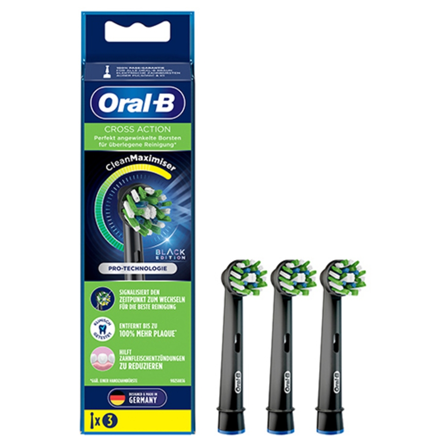 Oral-B Aufsteckbürsten CrossAction Schwarz CleanMaximizer 3er 4210201410621 #crossactionrefill