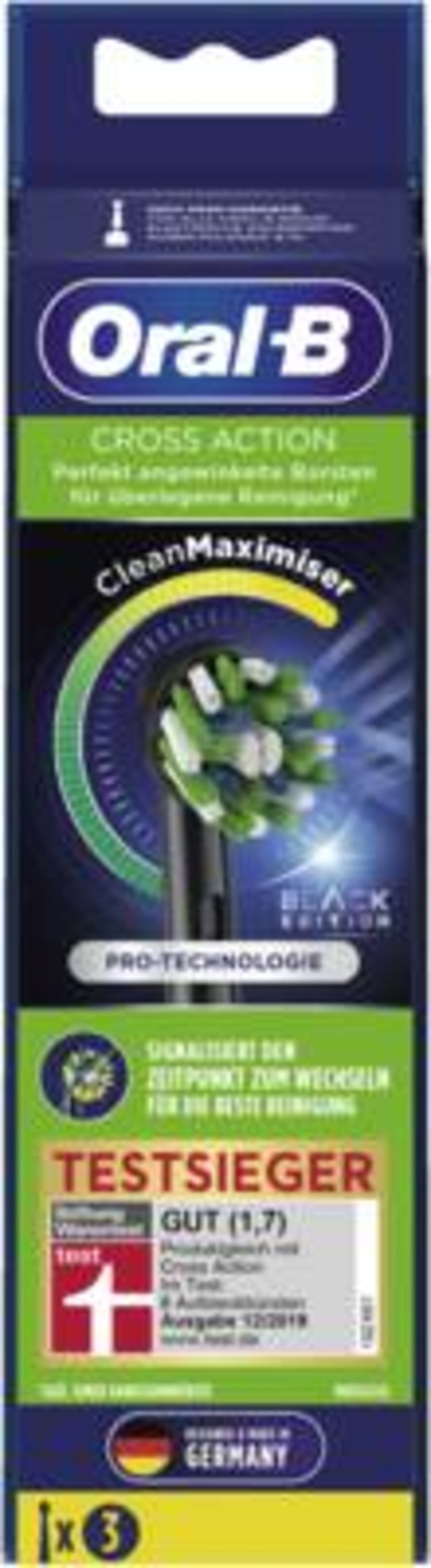 Oral-B Aufsteckbürsten CrossAction Schwarz CleanMaximizer 3er 4210201410621 #crossactionrefill