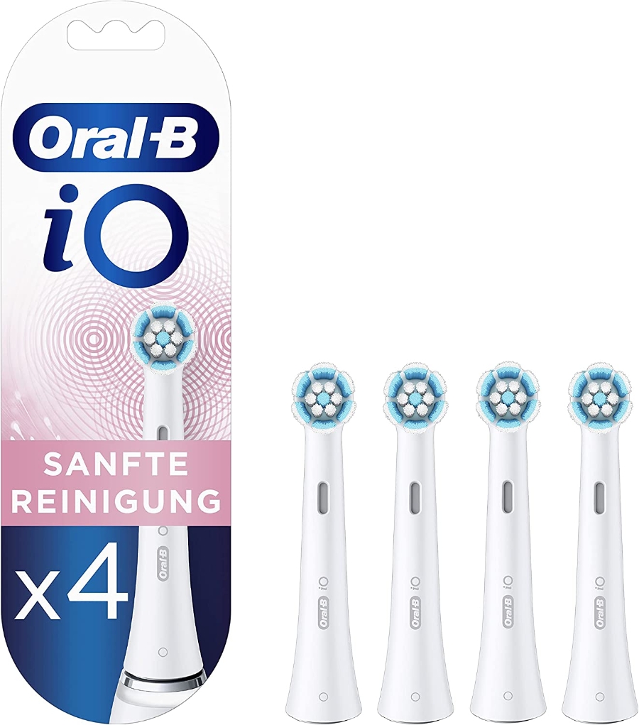 Oral-B Aufsteckbürsten iO, Sanfte Reinigung 4er, weiß 