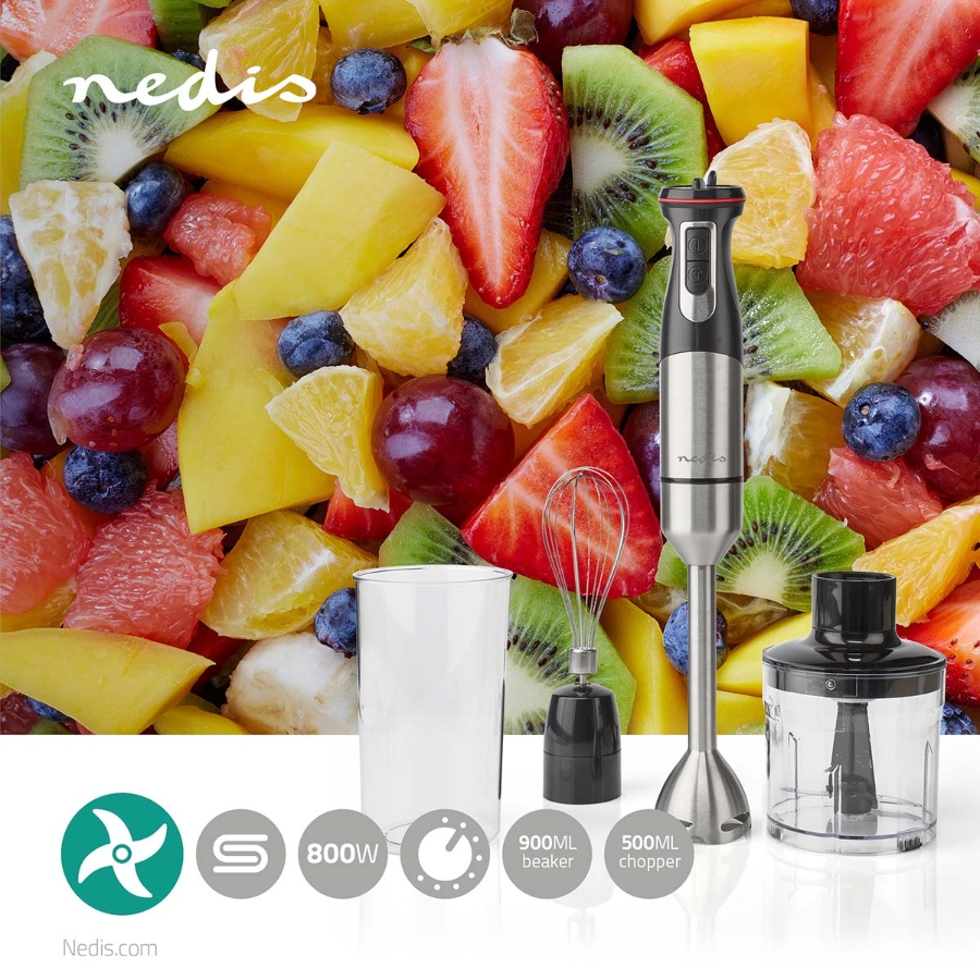 Nedis KAHB400CAL Stabmixer 800 W | Geschindigkeitseinstellung: variable Geschwindigkeit