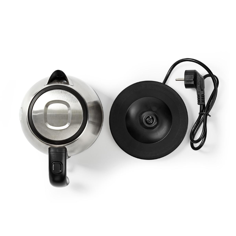 Nedis KAWK300EAL Wasserkocher 1.0 l | Edelstahl | Aluminium  Um 360 Grad drehbar | Verdecktes Heizelement