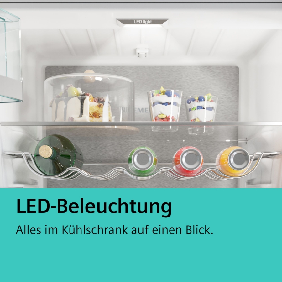 Siemens KI86NVSE0 Einbau-Kühl-Gefrier-Kombination mit Gefrierbereich unten, Nofrost, Schleppscharnier