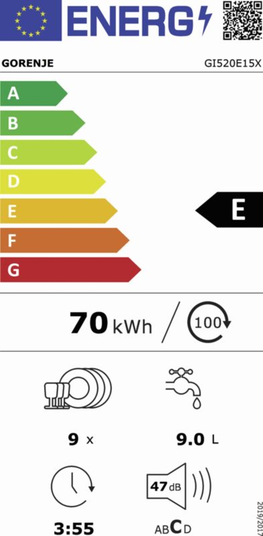 Gorenje GI520E15X Geschirrspüler Einbau 45cm teilintegriert ohne Frontdekorplatte !