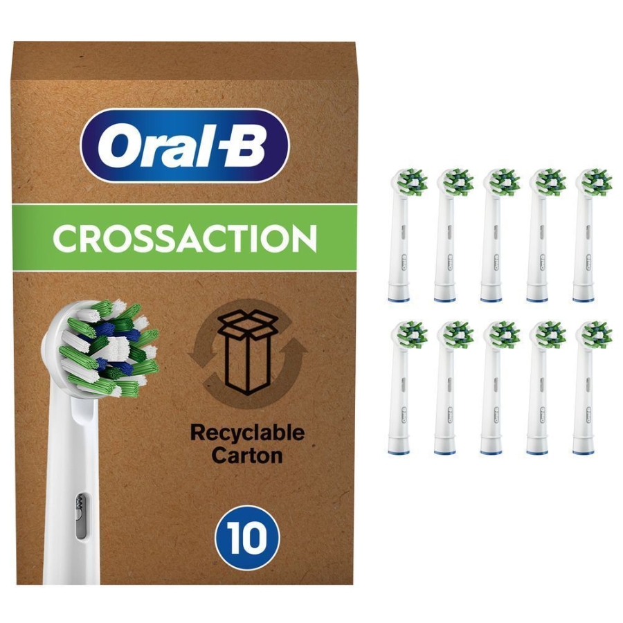 Oral-B Aufsteckbürsten CrossAction, CleanMaximizer 10er FFU, weiß