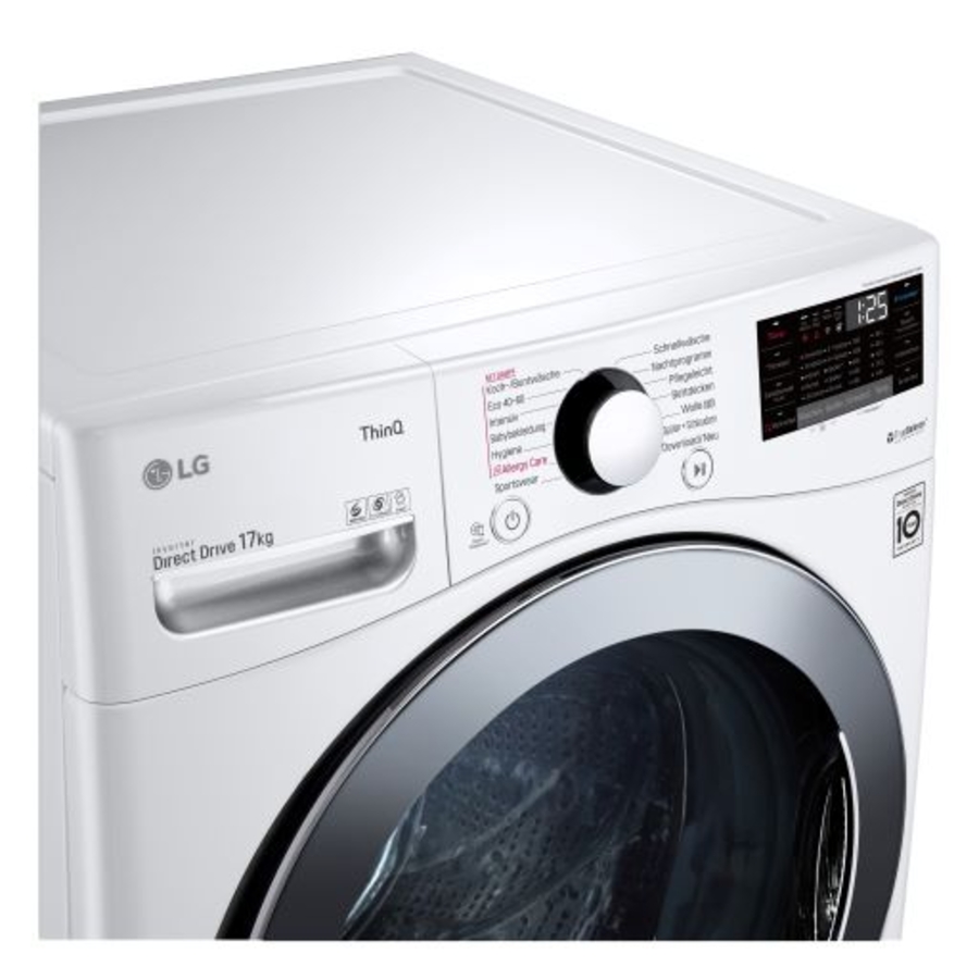 LG F11WM17TS2 Waschmaschine mit 17 kg Kapazität 1100 U/min TurboWash, Steam, Wi-Fi-Funktion
