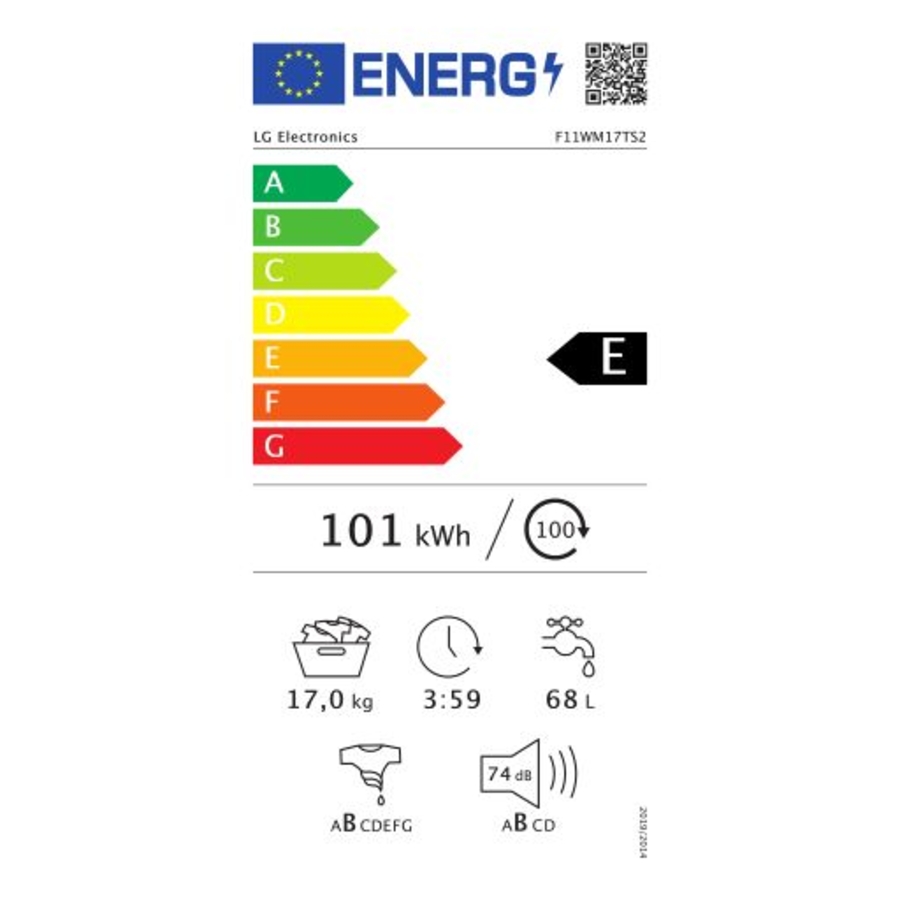 LG F11WM17TS2 Waschmaschine mit 17 kg Kapazität 1100 U/min TurboWash, Steam, Wi-Fi-Funktion