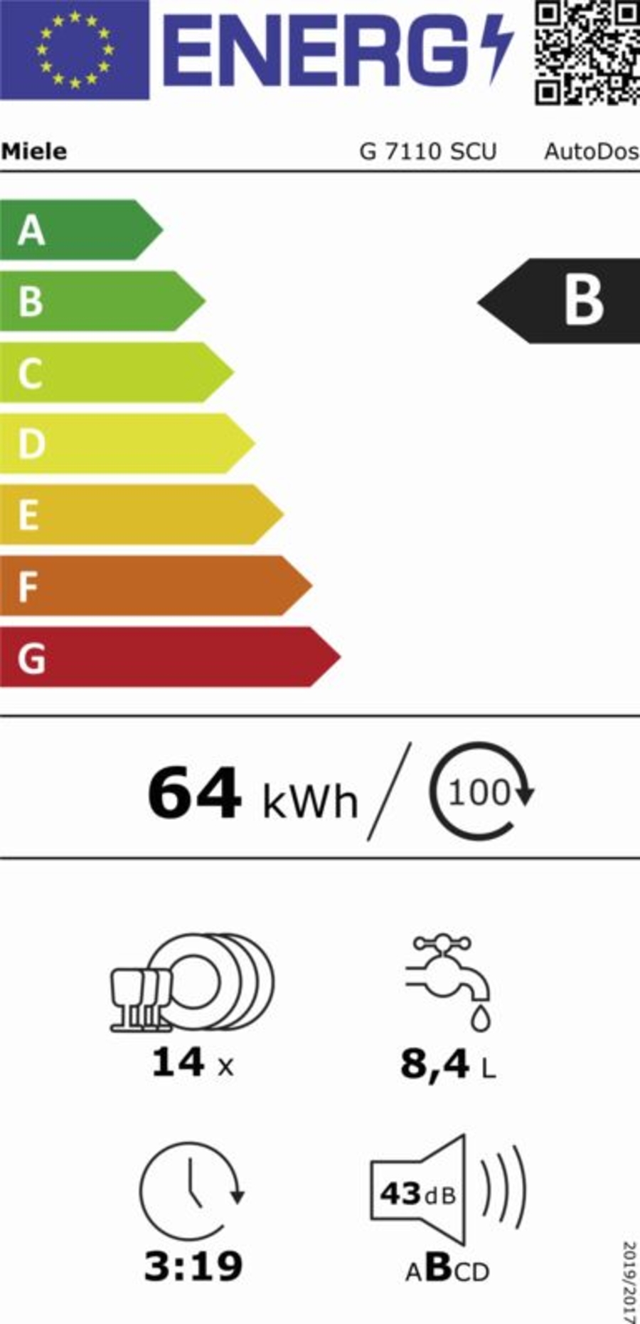 Miele G 7110 SCU AutoDos  CLST 60cm Unterbau GESCHIRRSPÜLER