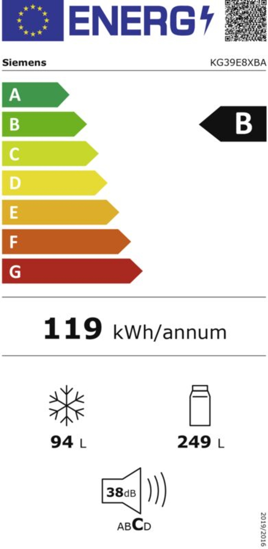 Siemens KG39E8XBA IQ500 Kühl-GefrierKombination mit Gefrierfach  ,201cm edelstahl schwarz  EEK:B 