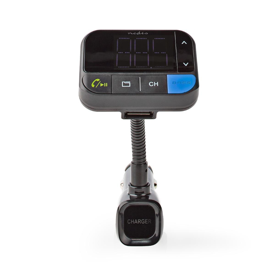 Nedis CATR102BK Kfz Audio FM Transmitter | LED Bildschirm | Blue 5.0 V DC / 1.0 A / 5.0 V DC / 2.4 A