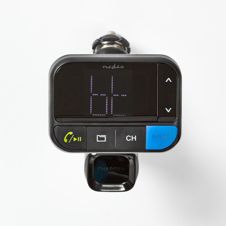 Nedis CATR102BK Kfz Audio FM Transmitter | LED Bildschirm | Blue 5.0 V DC / 1.0 A / 5.0 V DC / 2.4 A