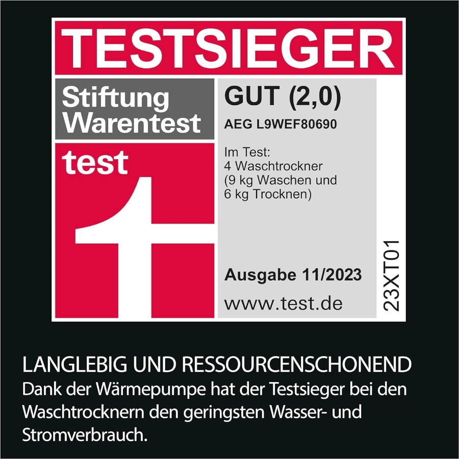 AEG L9WEF80690 Waschtrockner 9 kg Waschen 6 kg Trocknen 