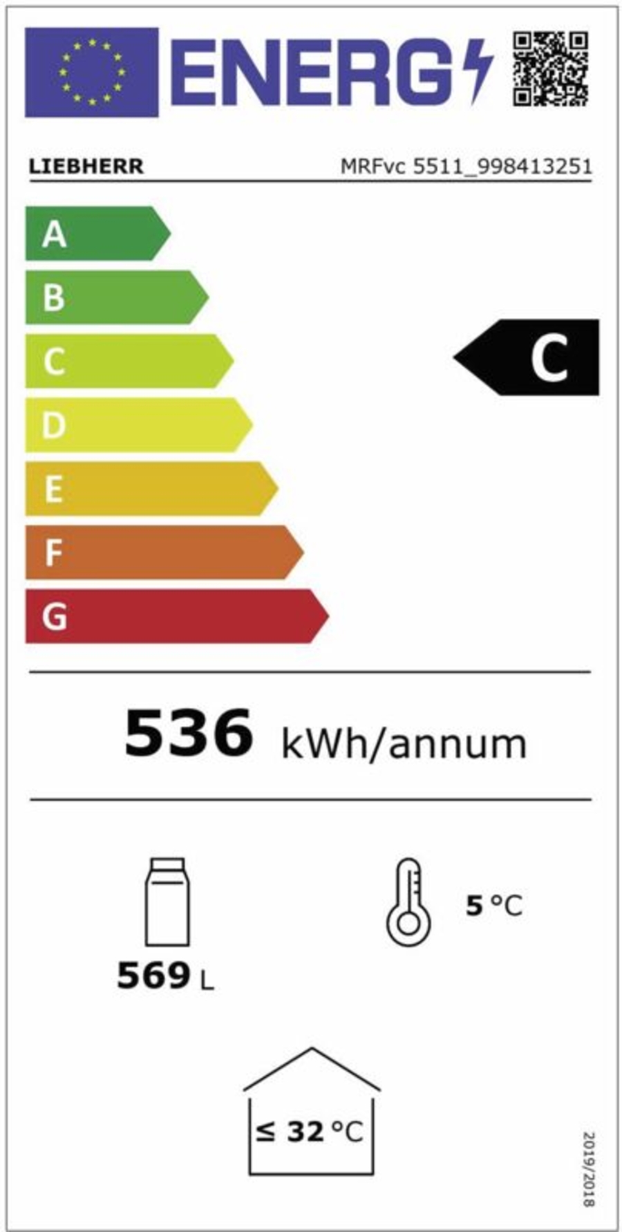Liebherr MRFvc 5511 Performance Kühlgerät mit Umluftkühlung Glasstür