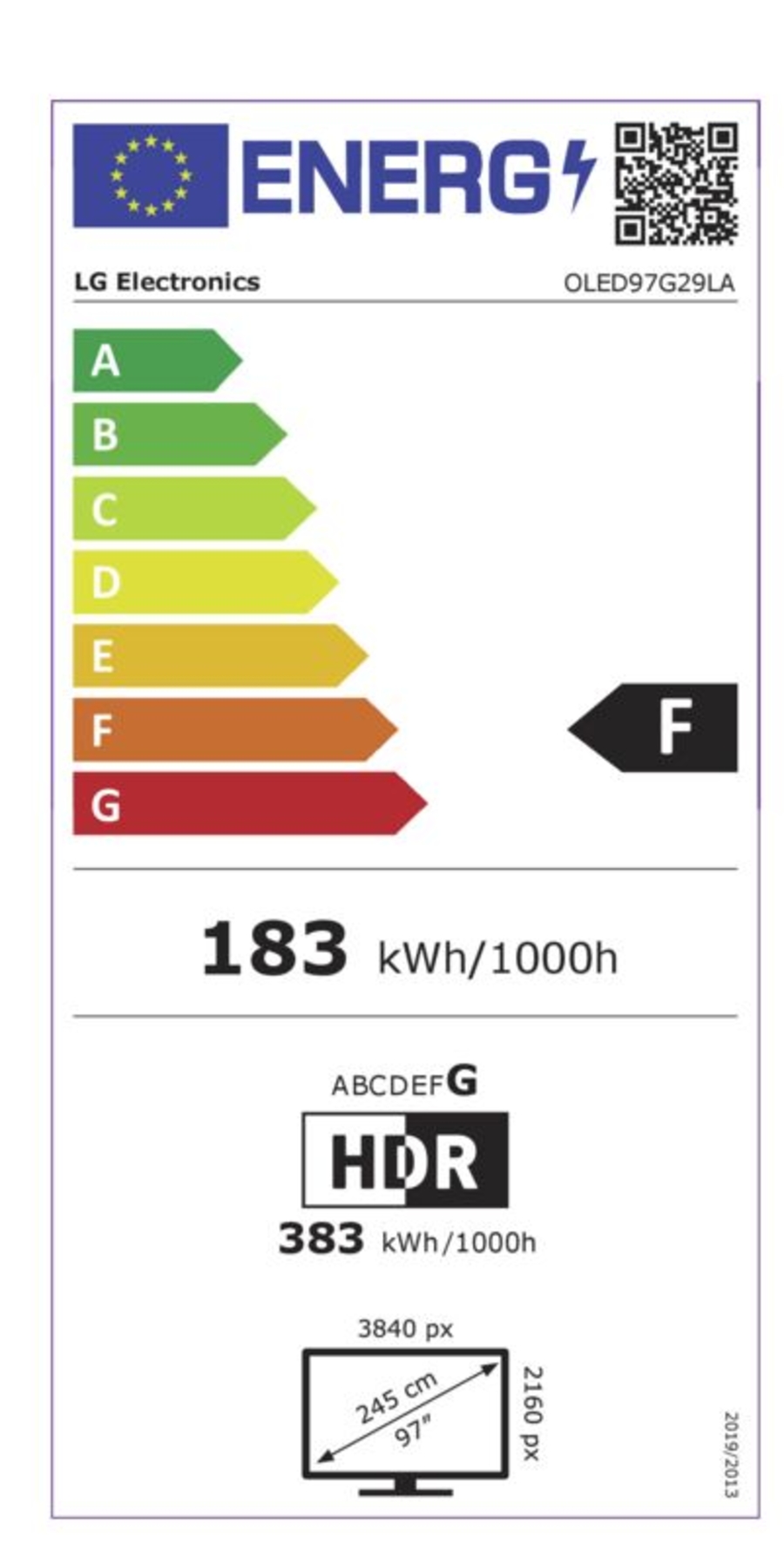 LG OLED97G29LA 4K OLED Evo 