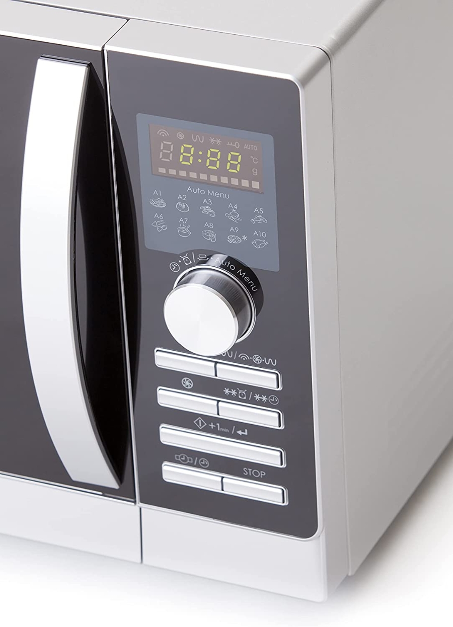 Sharp R843INW 3-in-1 Mikrowelle 800 W 25L, 1600 W Doppel Grill,Elektronik, Inverter Technologie,