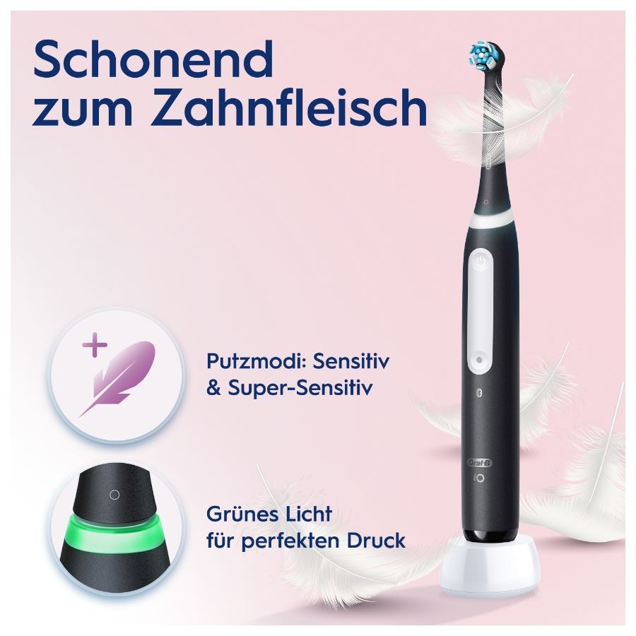 Oral-B iO Series 4 Elektrische Zahnbürste Quite White+ Reiseetui 