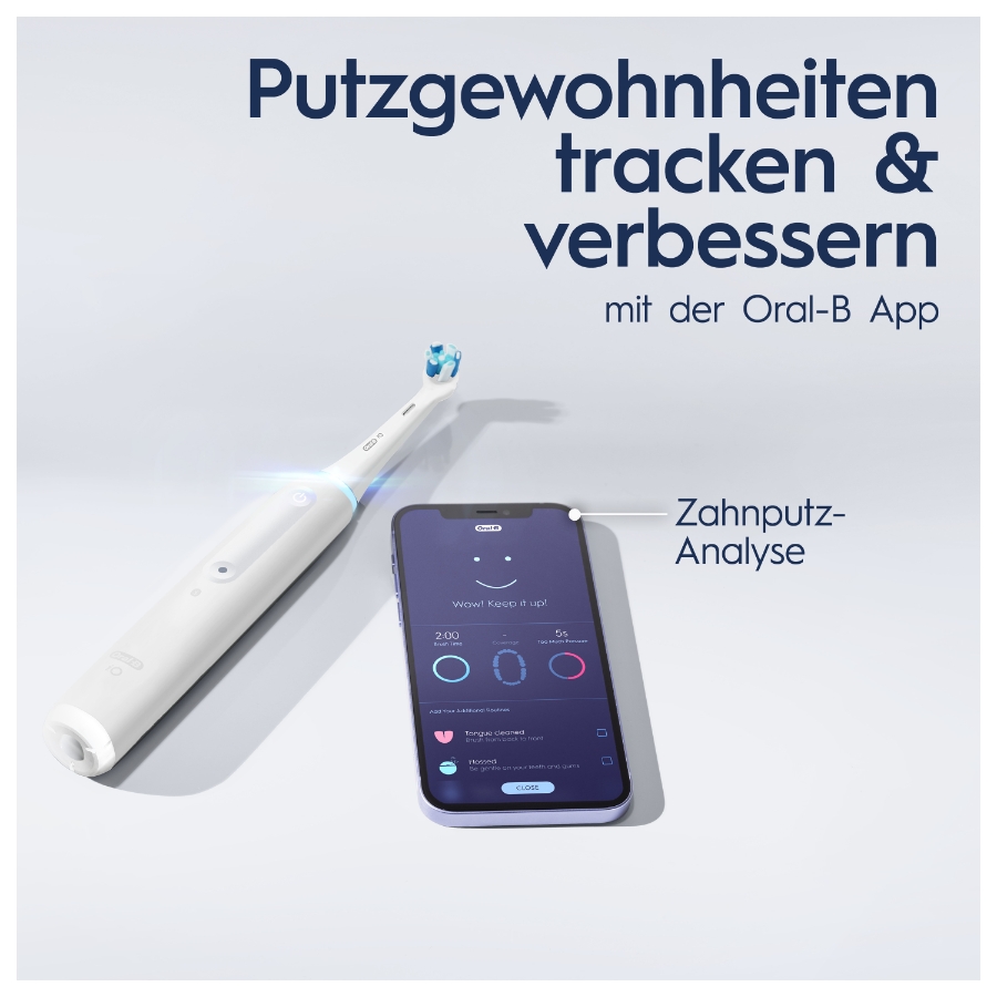 Oral-B iO Series 4 Elektrische Zahnbürste Quite White+ Reiseetui 