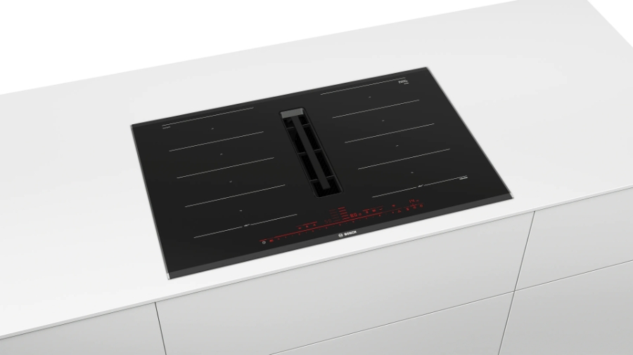 Bosch PXX875D57E Induktionskochfeld mit Dunstabzug 80cm Schwarz 