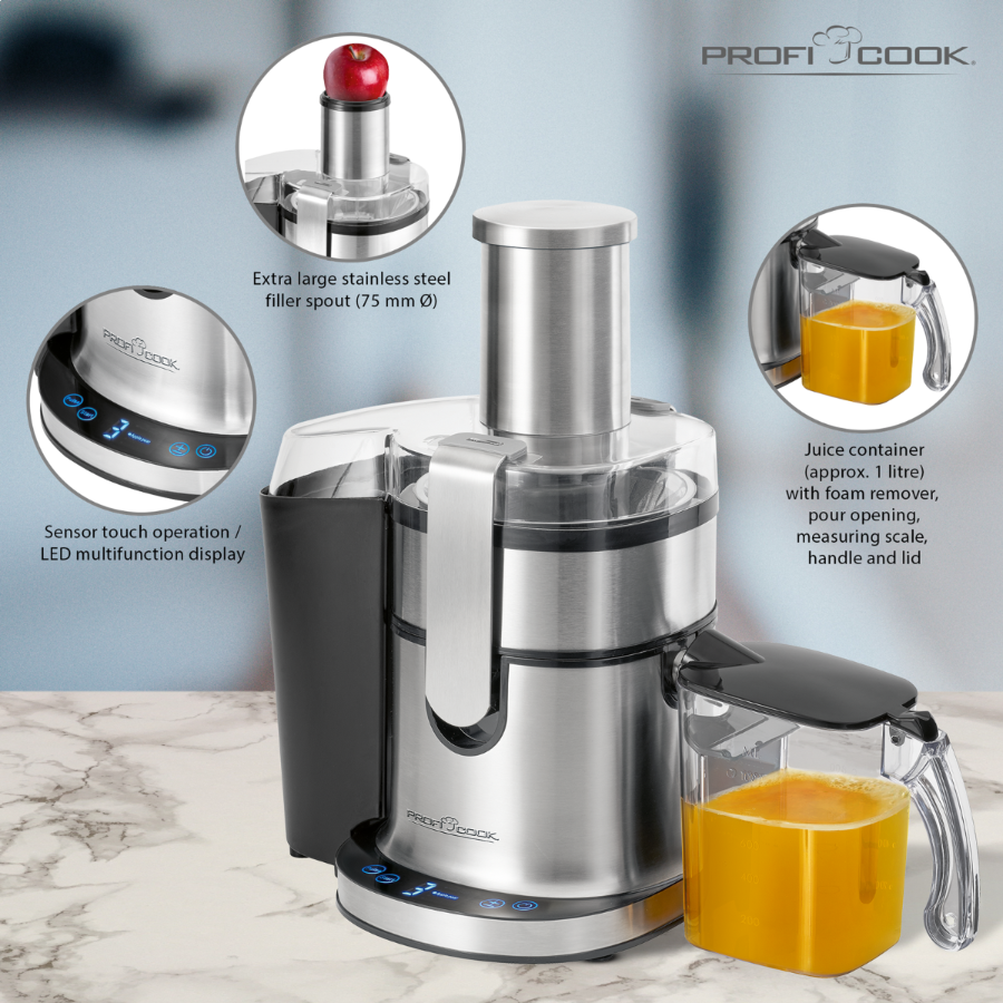 Proficook PC-AE 1156 Entsafter  800W  Edelstahl/​schwarz 