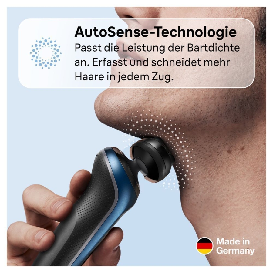 Braun Personal Care Series 6 61-B7200cc Elektrorasierer mit Präzisionstrimmer, Reinigungsstation, Blau