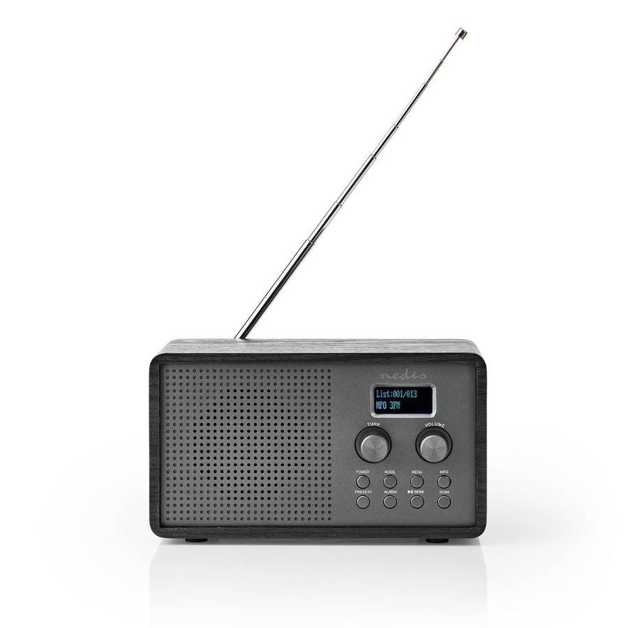 Nedis RDDB5110BK DAB + Radio Tisch Ausführumg | DAB+ / FM | 1.3 "  Scharz-weiß Monitor | Stromversorgung über USB | Digital