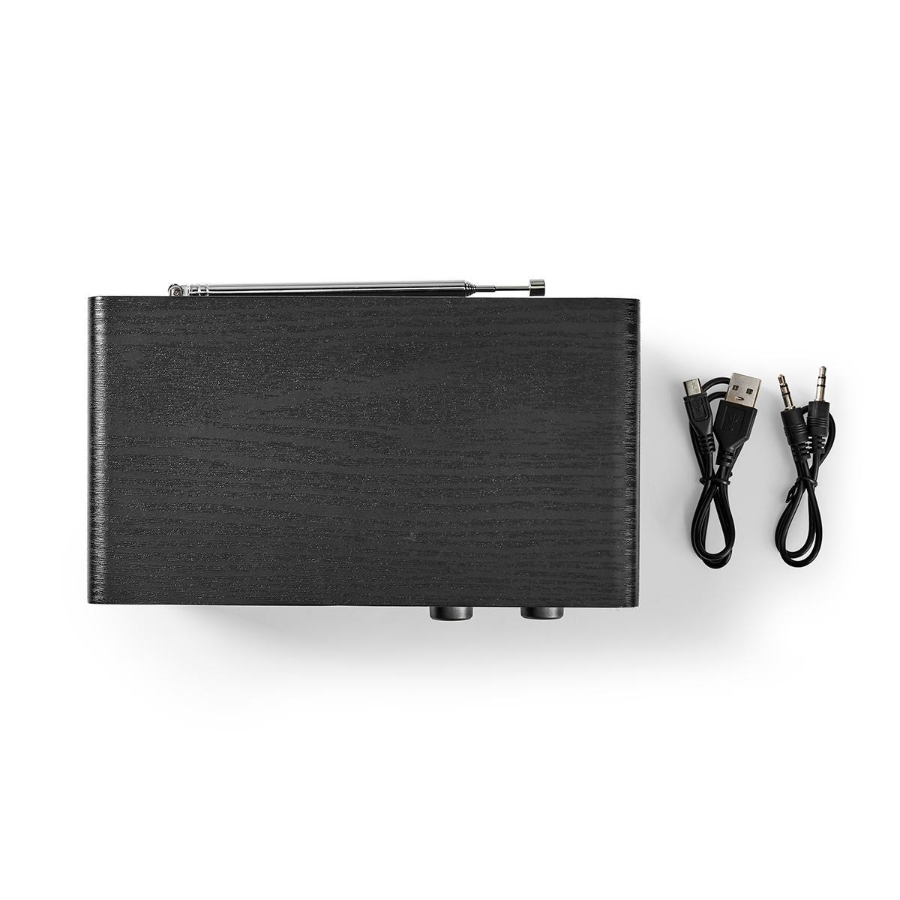 Nedis RDDB5110BK DAB + Radio Tisch Ausführumg | DAB+ / FM | 1.3 "  Scharz-weiß Monitor | Stromversorgung über USB | Digital
