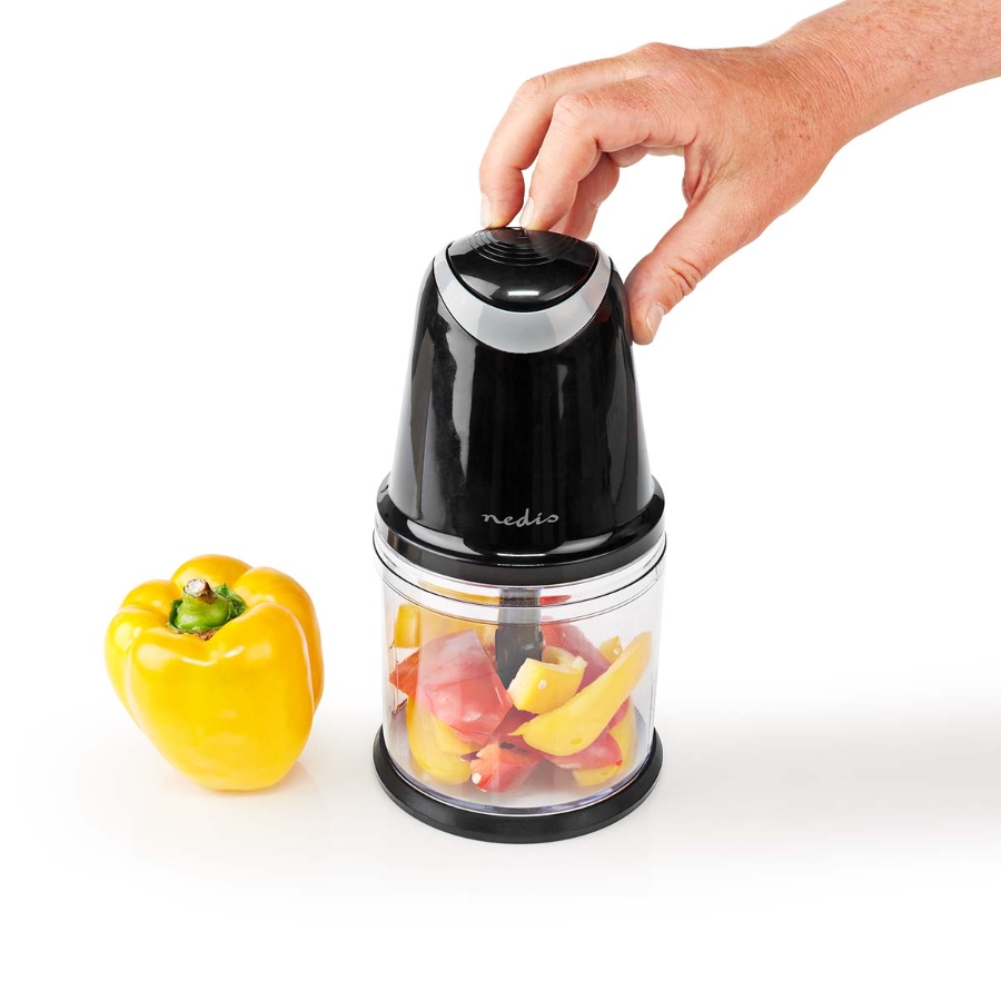 Nedis KAMC200CBK Zerkleinerer für Lebensmittel 260 W | 0.5 l | Plastik | 2- Geschindigkeit | Schwarz