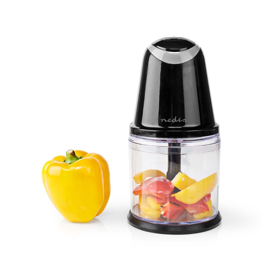 Nedis KAMC200CBK Zerkleinerer für Lebensmittel 260 W | 0.5 l | Plastik | 2- Geschindigkeit | Schwarz