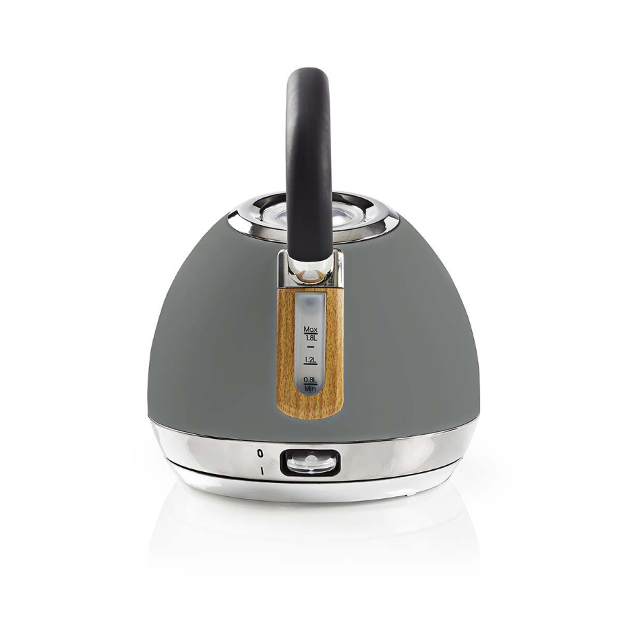 Nedis KAWK520EGY Wasserkocher 1.8 l | Soft-Touch | Grau | Um 360 Grad drehbar
