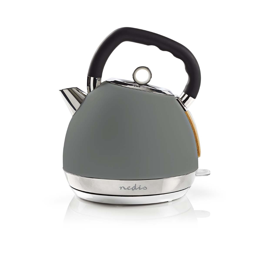Nedis KAWK520EGY Wasserkocher 1.8 l | Soft-Touch | Grau | Um 360 Grad drehbar