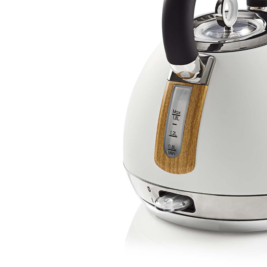 Nedis KAWK520EWT Wasserkocher 1.8 l | Soft-Touch | Weiss  | Um 360 Grad drehbar