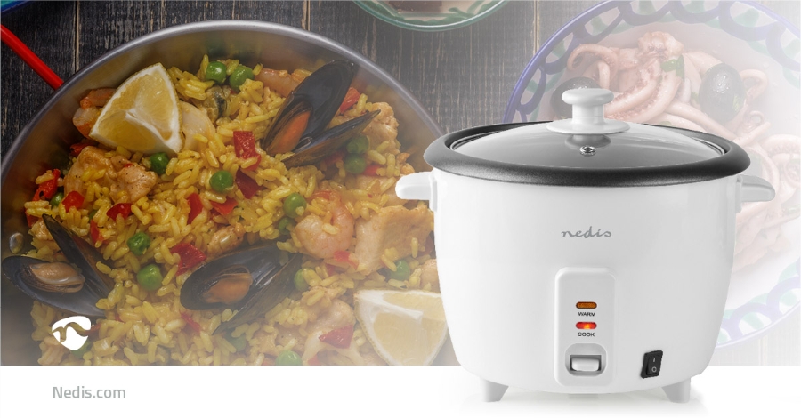Nedis KARC15WT Reiskocher 1.5 l | 500 W |  Herausnehmbare Schüssel | Automatische Abschaltung