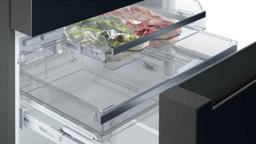 Siemens KF96RSBEA iQ700 Multidoor/Frenchdoor Schwarz Nofrost,Weinlagerzone