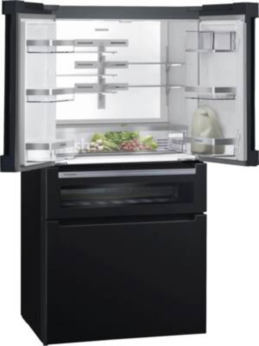 Siemens KF96RSBEA iQ700 Multidoor/Frenchdoor Schwarz Nofrost,Weinlagerzone