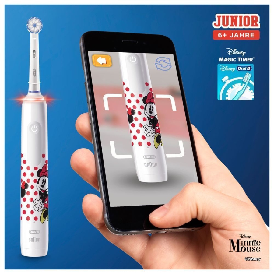 Oral-B Junior Minnie Mouse Elektrische Kinderzahnbürste Weiß 